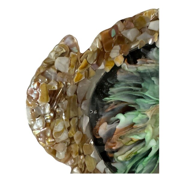 Epoxy Resin Turtle Jewelry Or Trinket Holder With Shells And  Bloom In Center - Picture 10 of 14